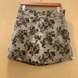 Black and grey floral mini skirt